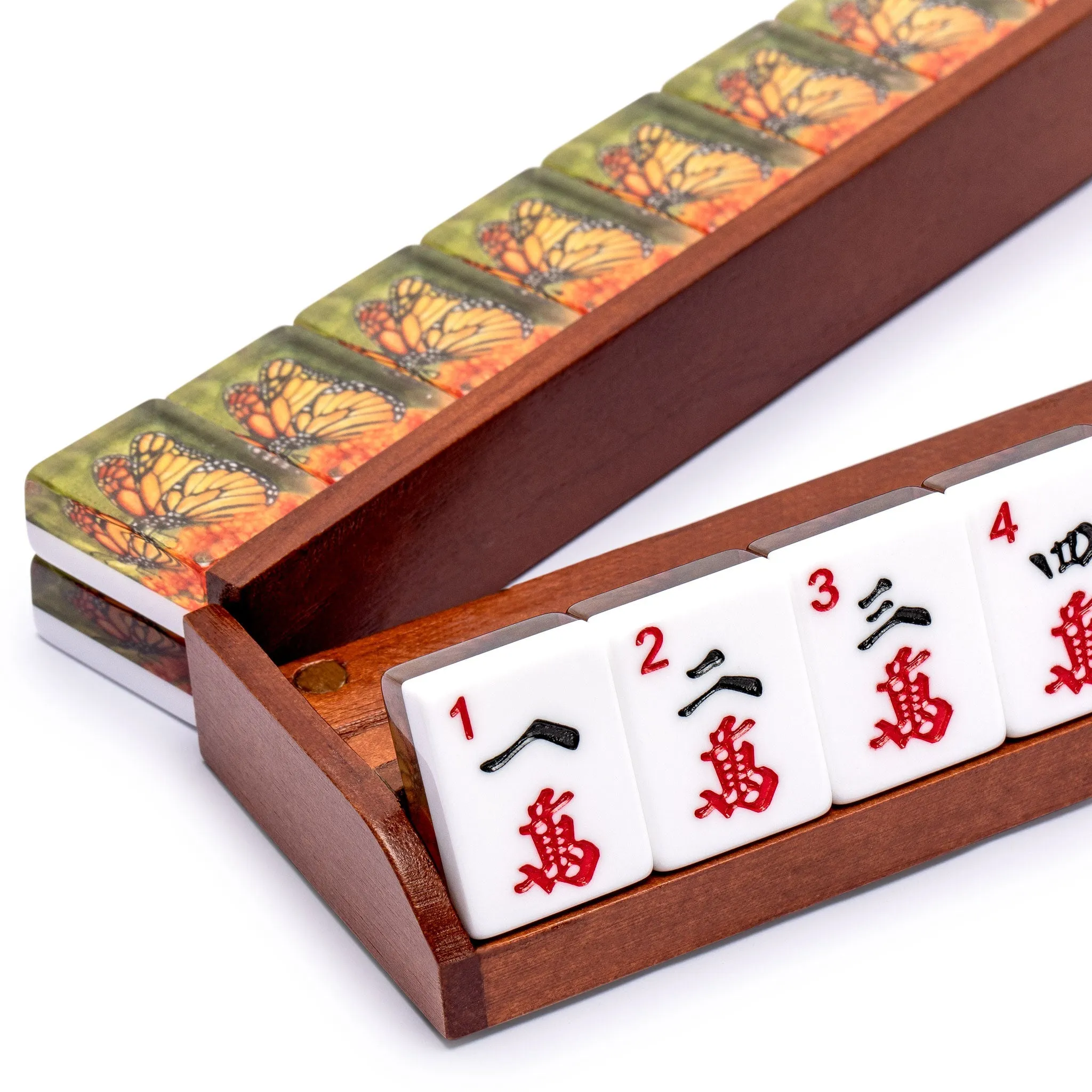 Red Cedar Wooden Mahjong Game Racks with Pushers, 18" - Set of 4