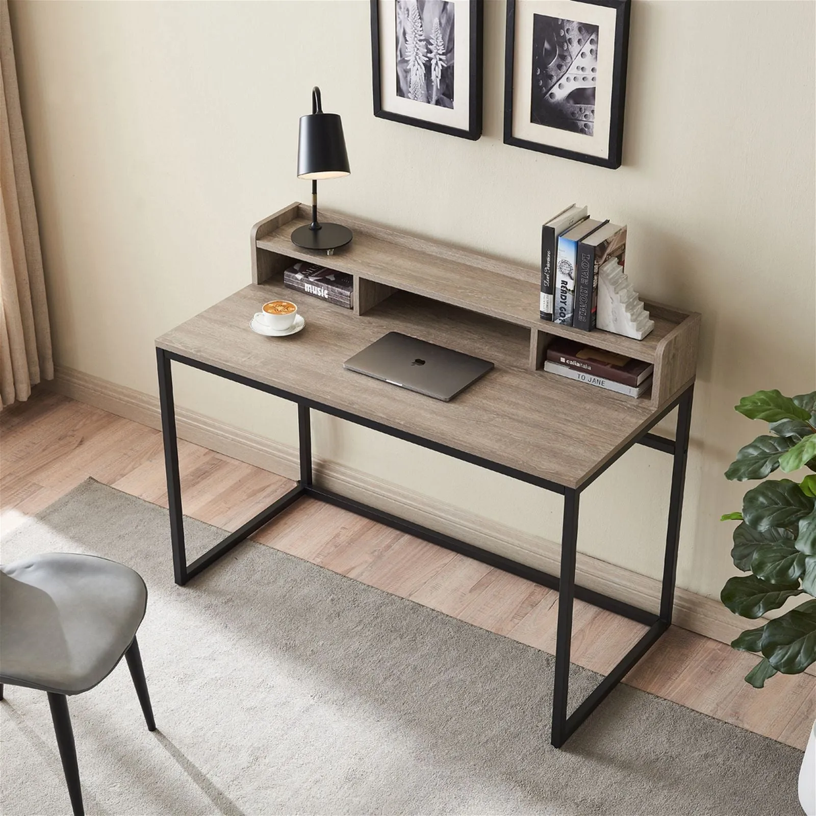 Sally Office Desk 1200, Grey Wash Oak by Woodstock™