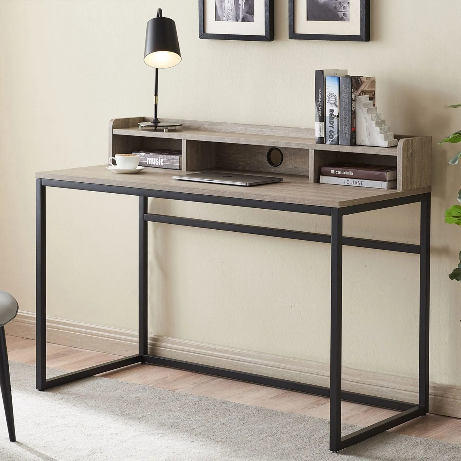 Sally Office Desk 1200, Grey Wash Oak by Woodstock™