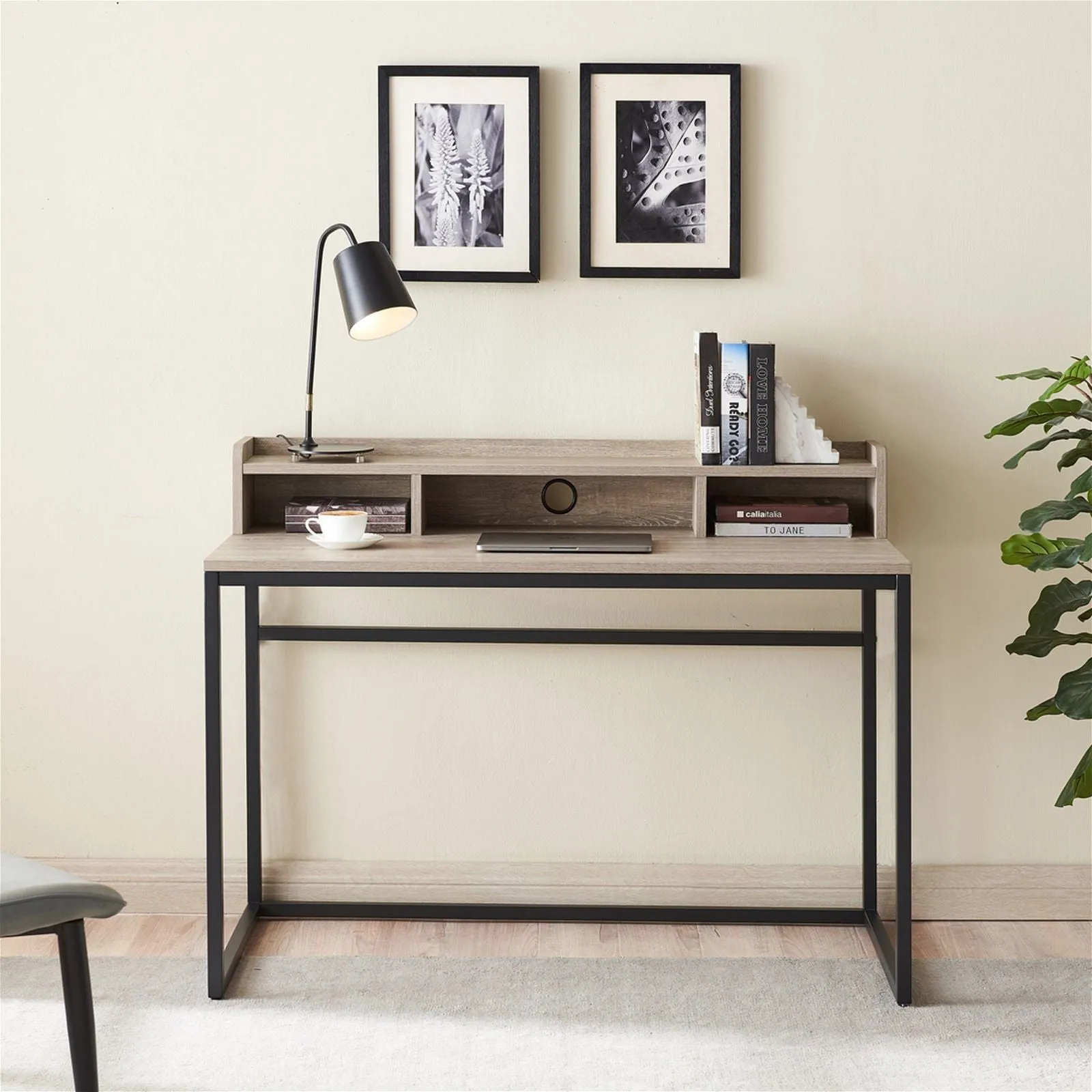 Sally Office Desk 1200, Grey Wash Oak by Woodstock™