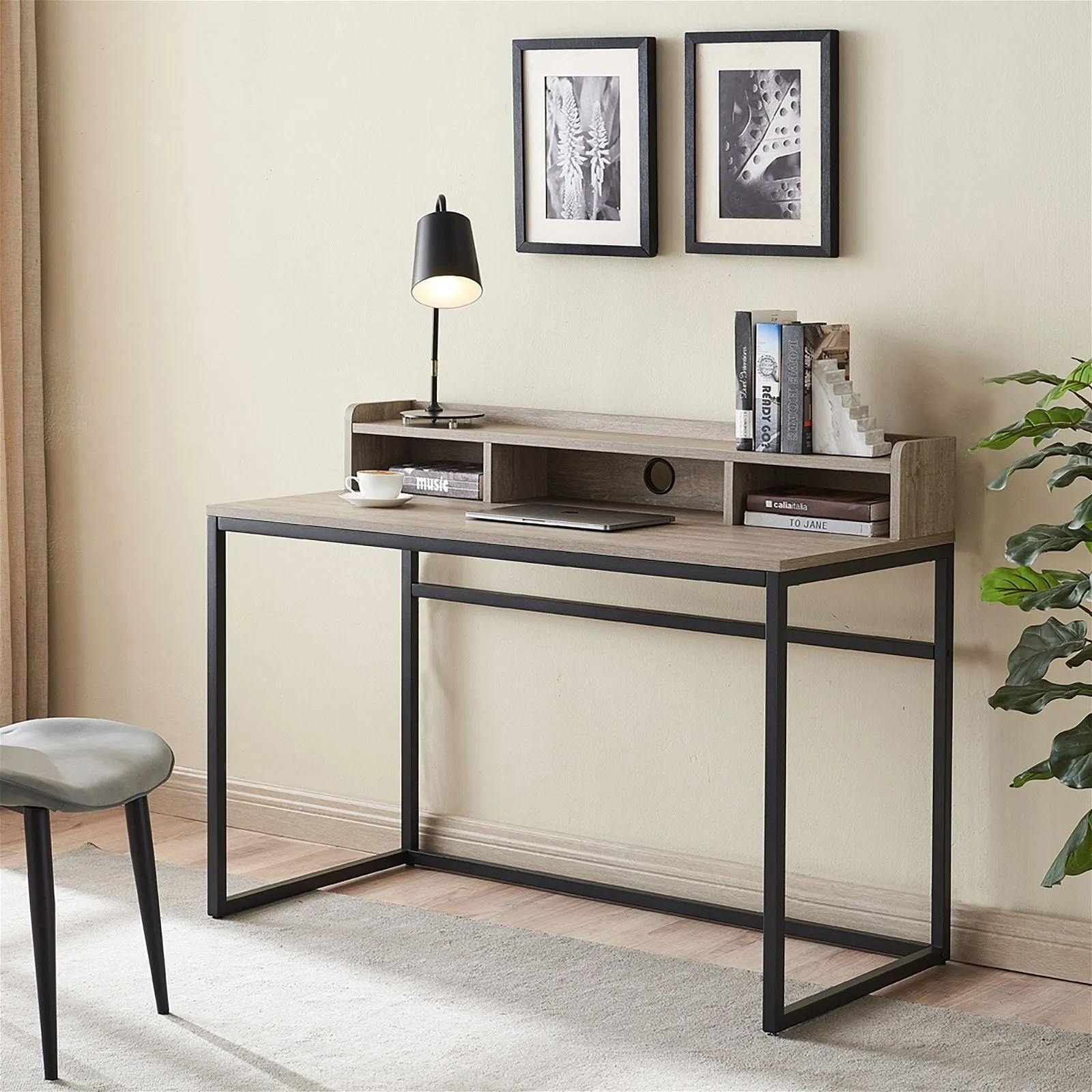 Sally Office Desk 1200, Grey Wash Oak by Woodstock™