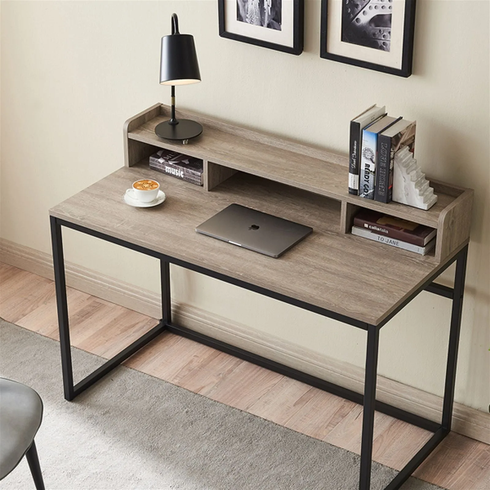 Sally Office Desk 1200, Grey Wash Oak by Woodstock™