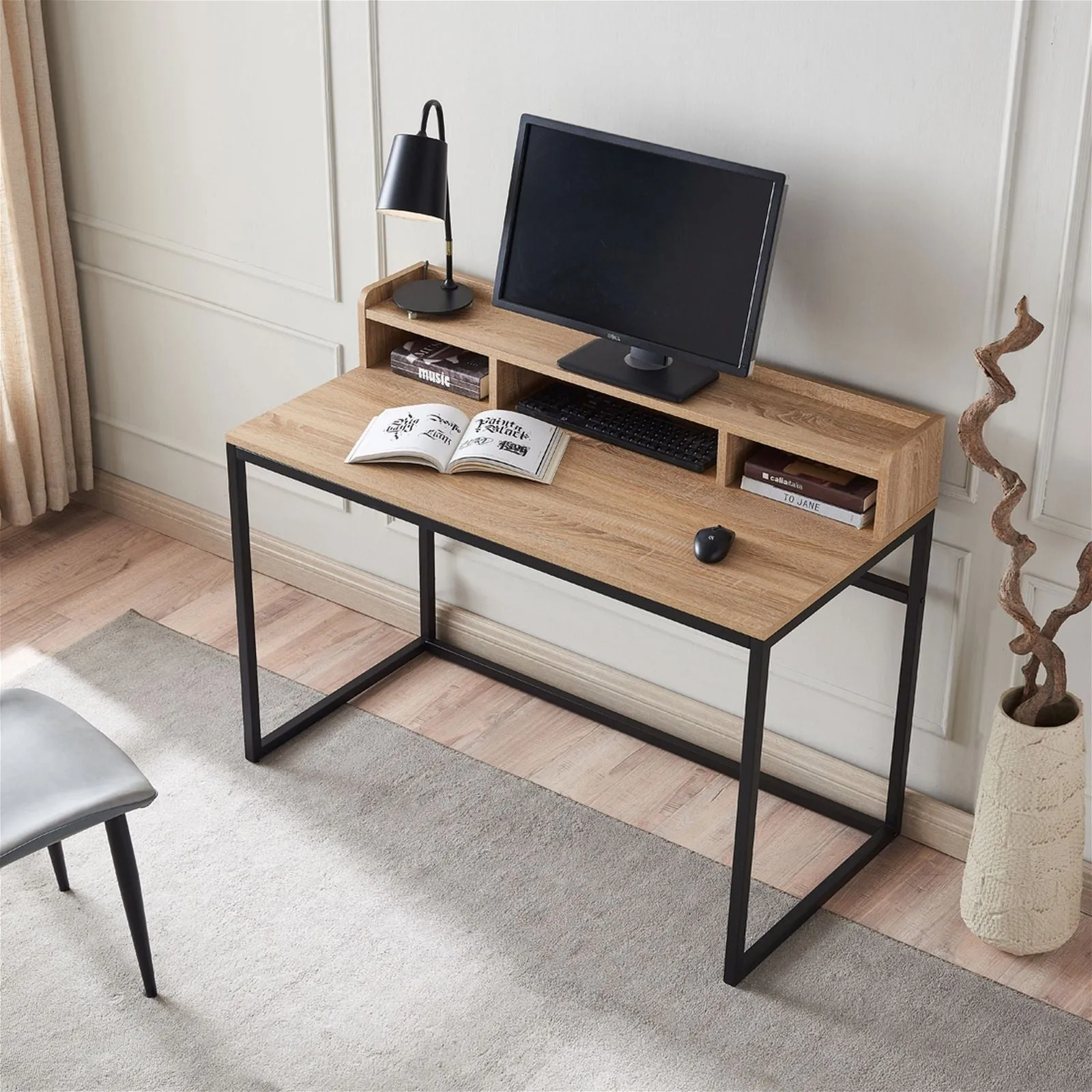 Sally Office Desk 1200, Light Oak by Woodstock™