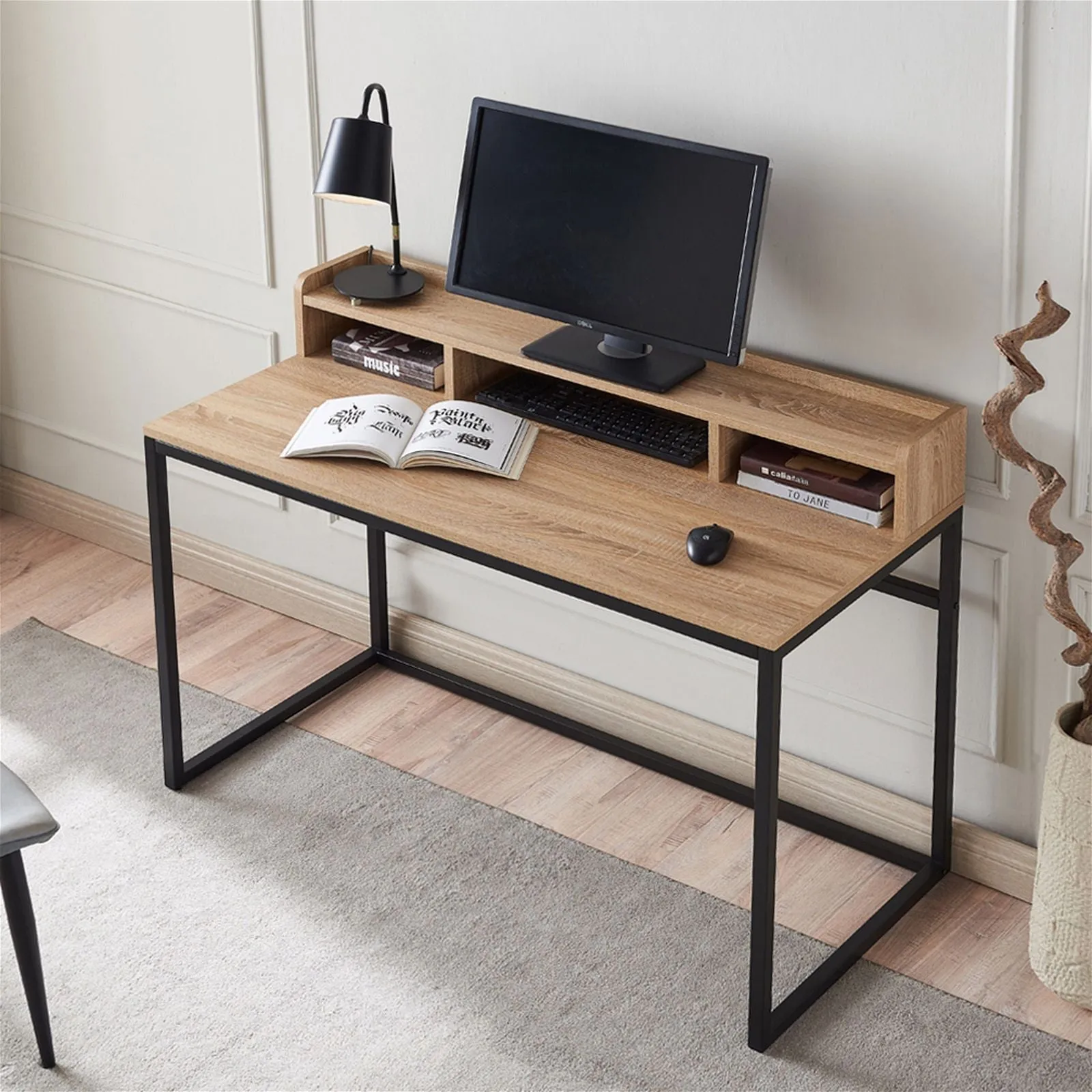 Sally Office Desk 1200, Light Oak by Woodstock™