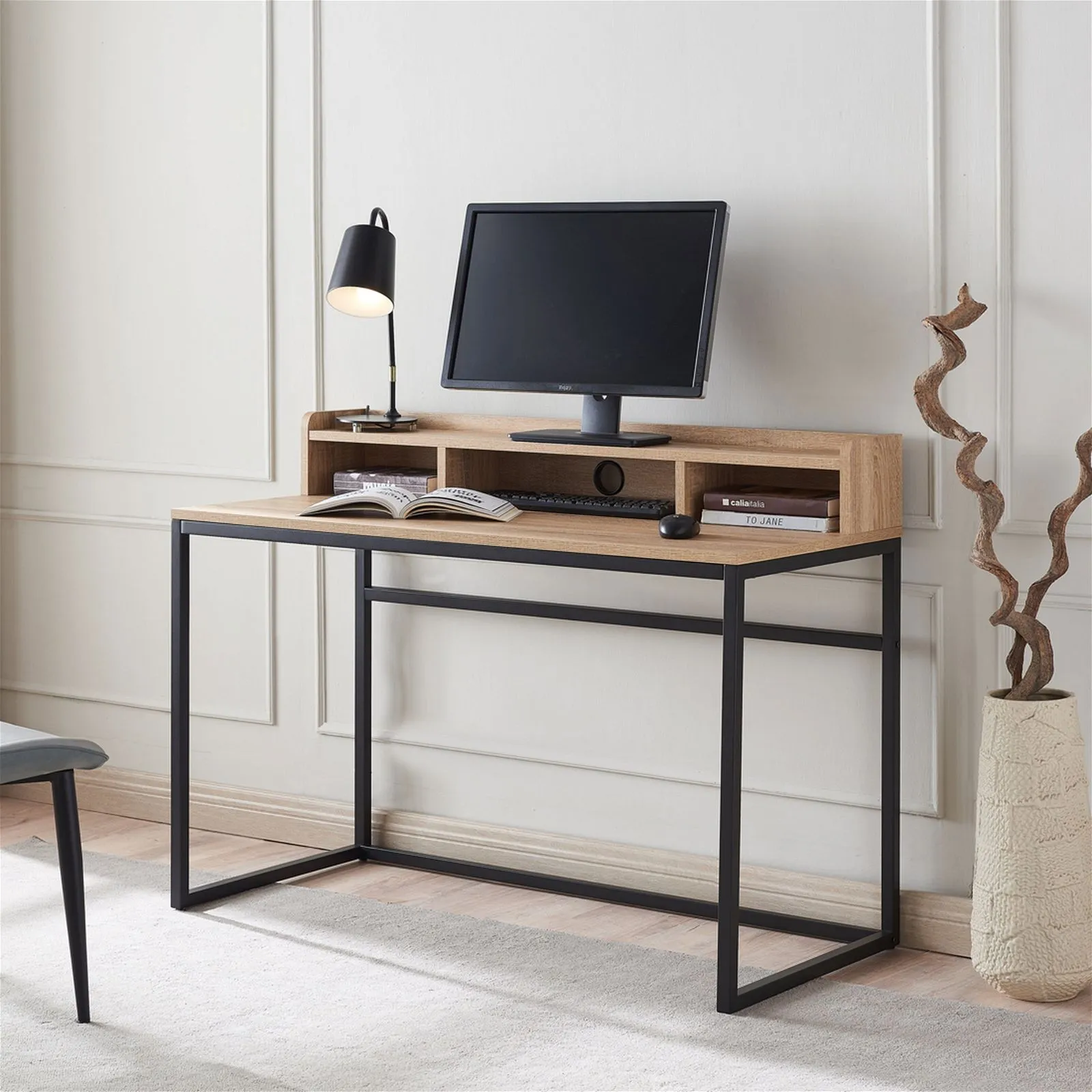 Sally Office Desk 1200, Light Oak by Woodstock™