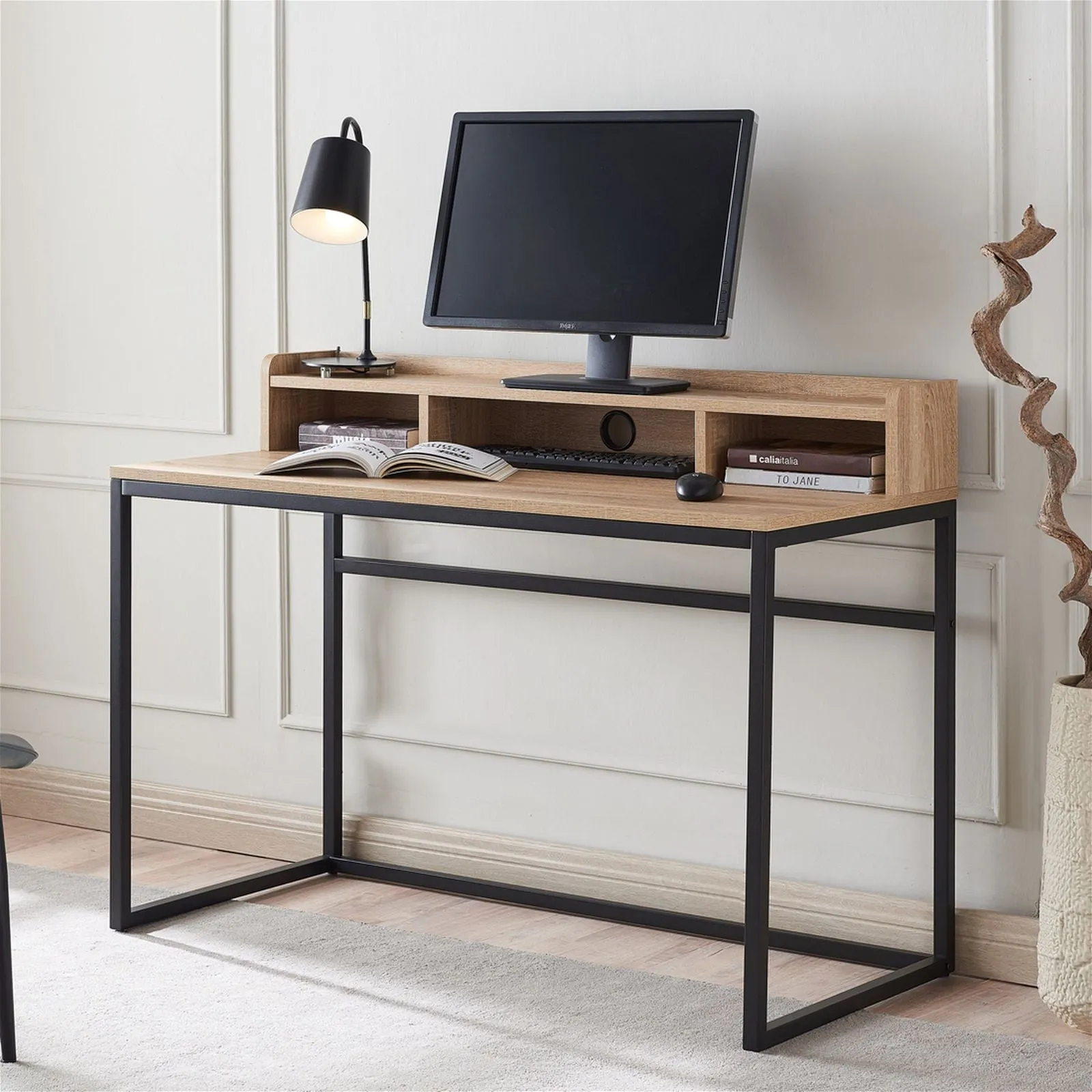 Sally Office Desk 1200, Light Oak by Woodstock™