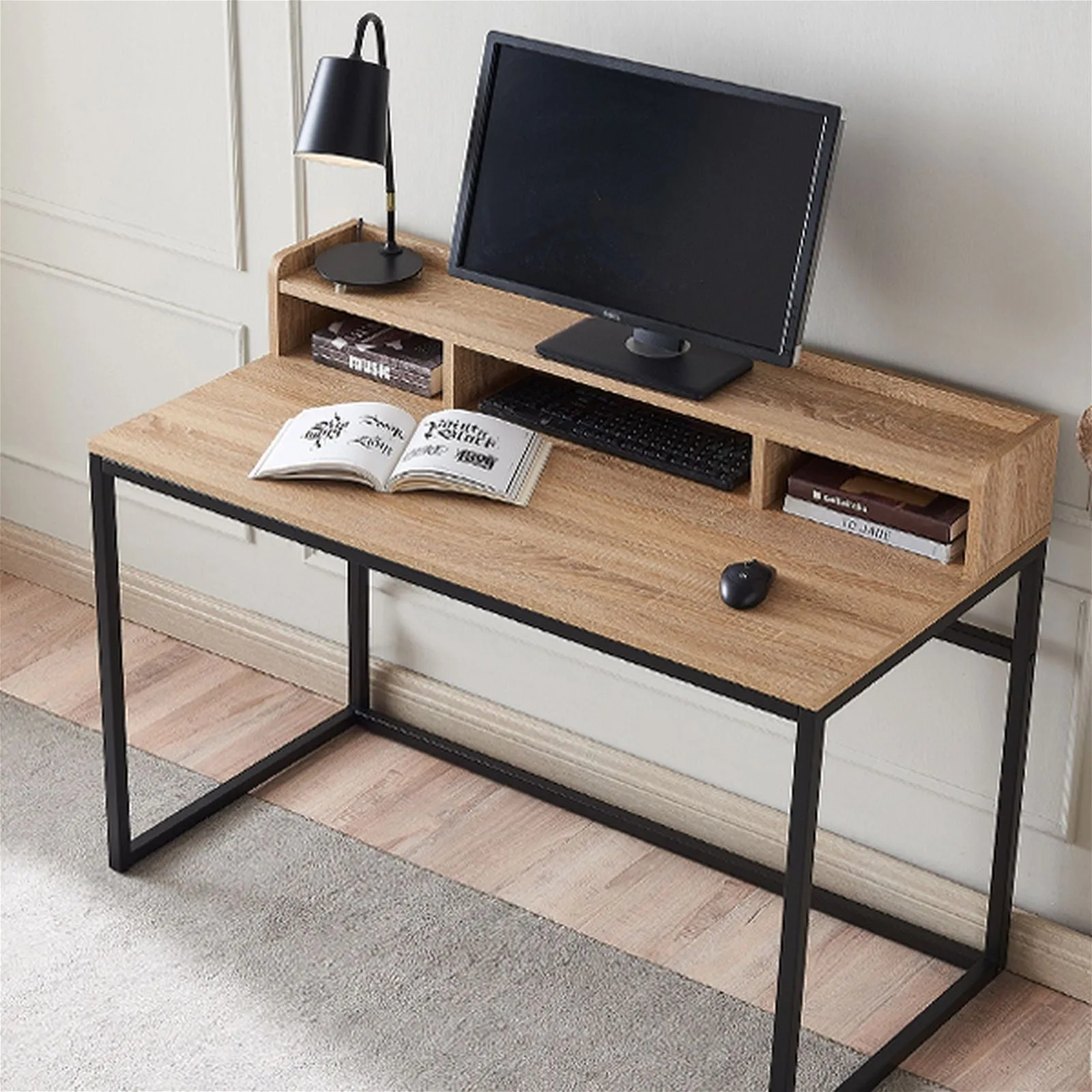 Sally Office Desk 1200, Light Oak by Woodstock™