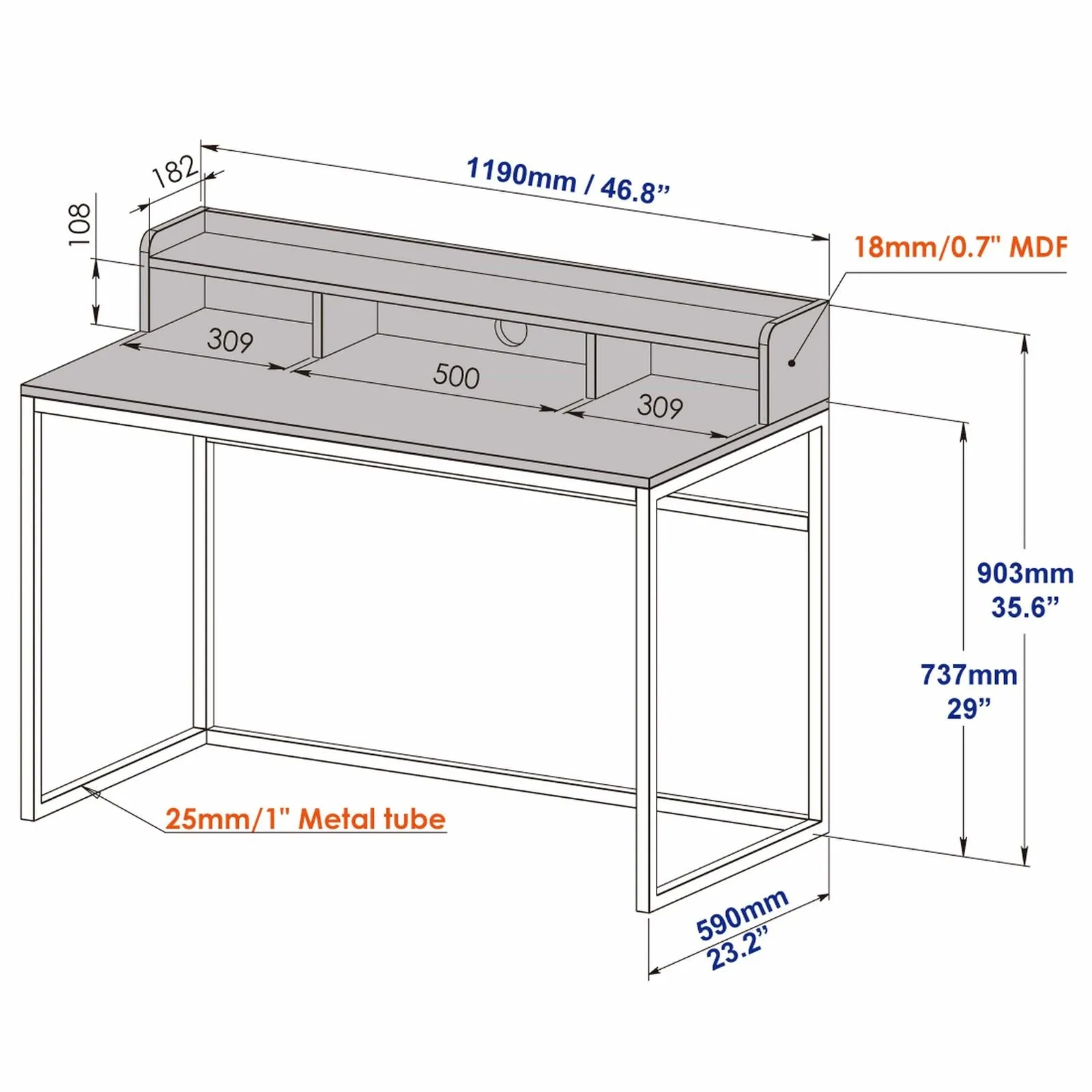 Sally Office Desk 1200, Light Oak by Woodstock™