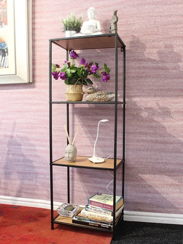 Standing Wall Rack Bookshelf with 4 Shelves