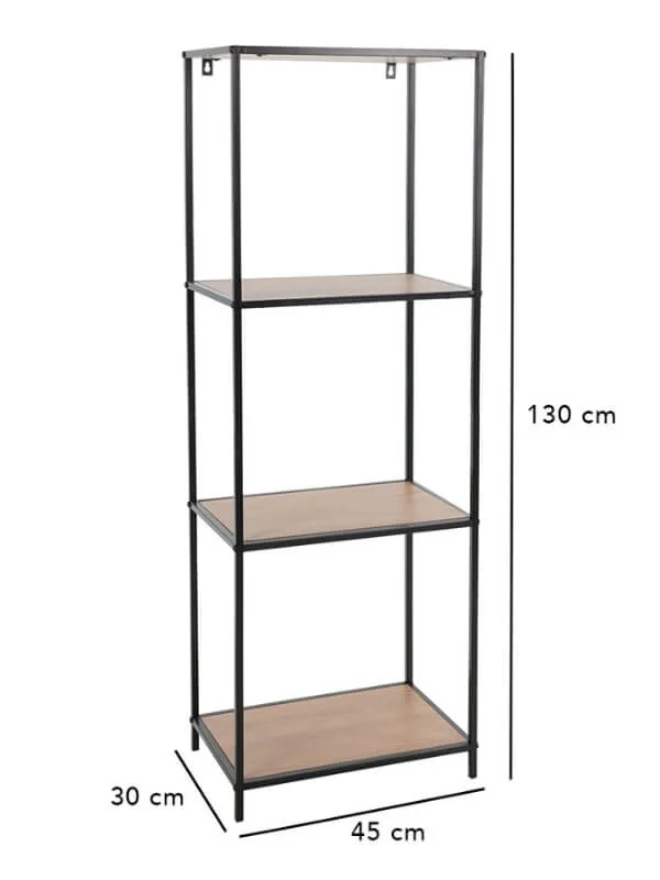 Standing Wall Rack Bookshelf with 4 Shelves