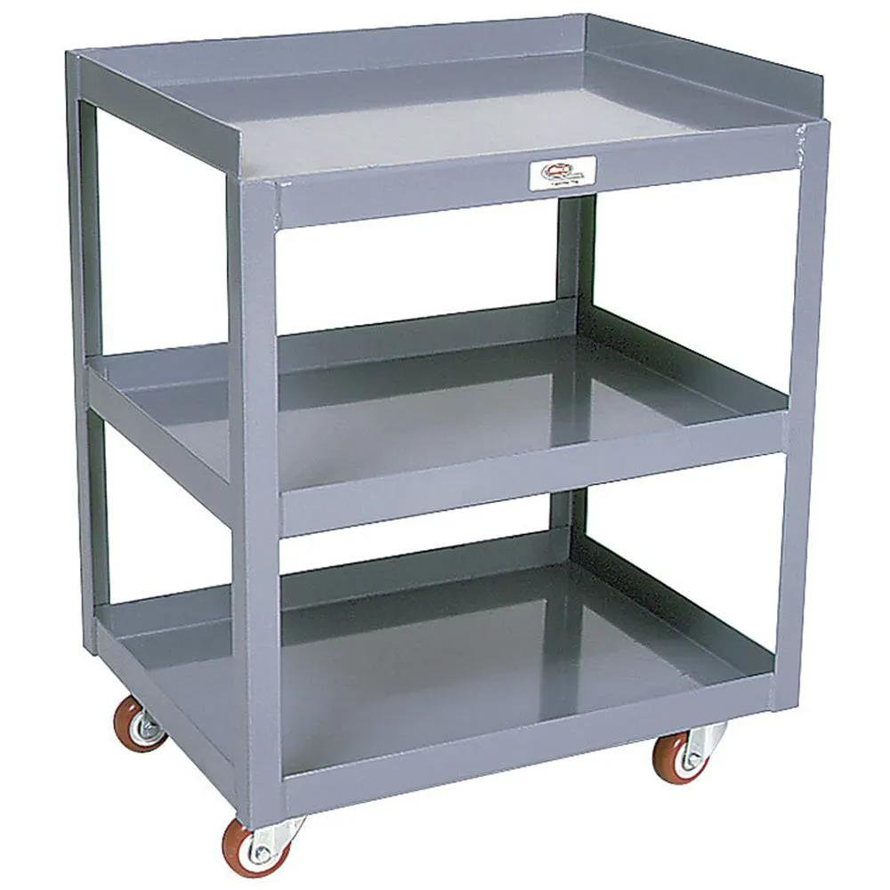 Versatile Tool Cart - 900 lbs Capacity, 3 Steel Shelves with Half-Shelf Option