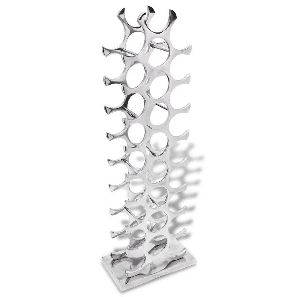 vidaXL Wine Rack Aluminium Silver 27 Bottles