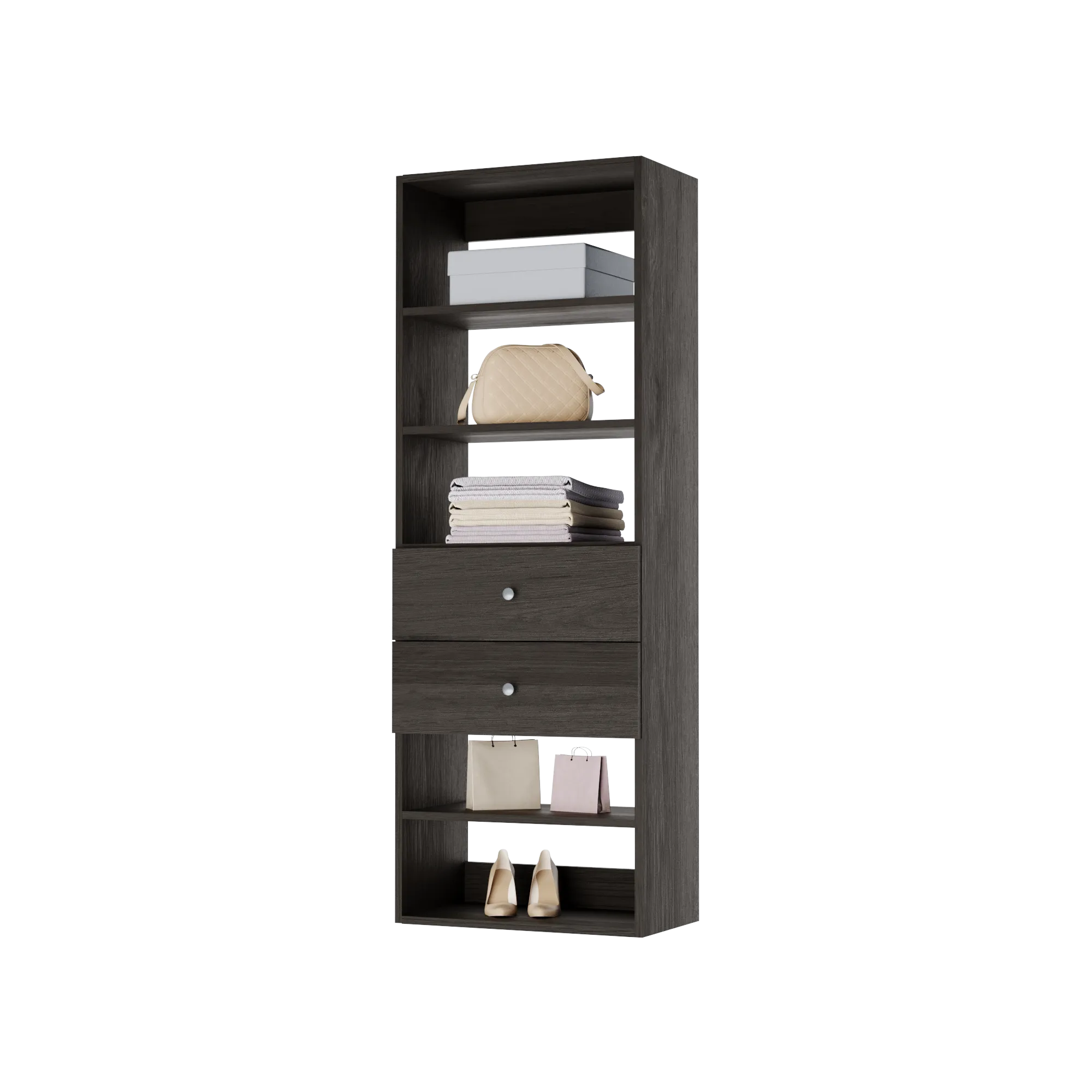 Vista 2 Drawer Shelf Tower