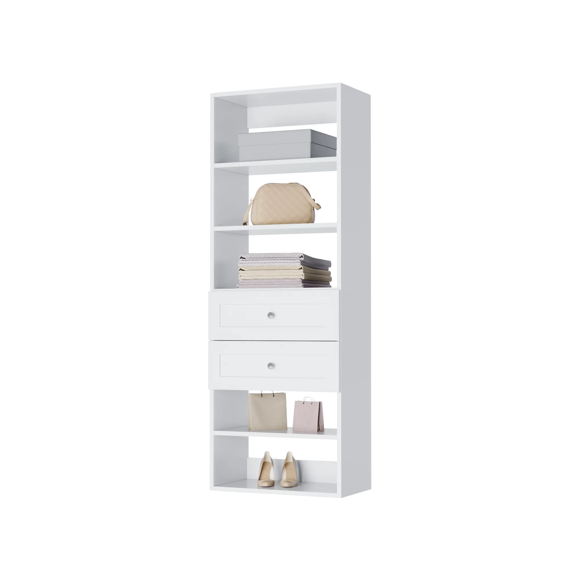 Vista 2 Drawer Shelf Tower