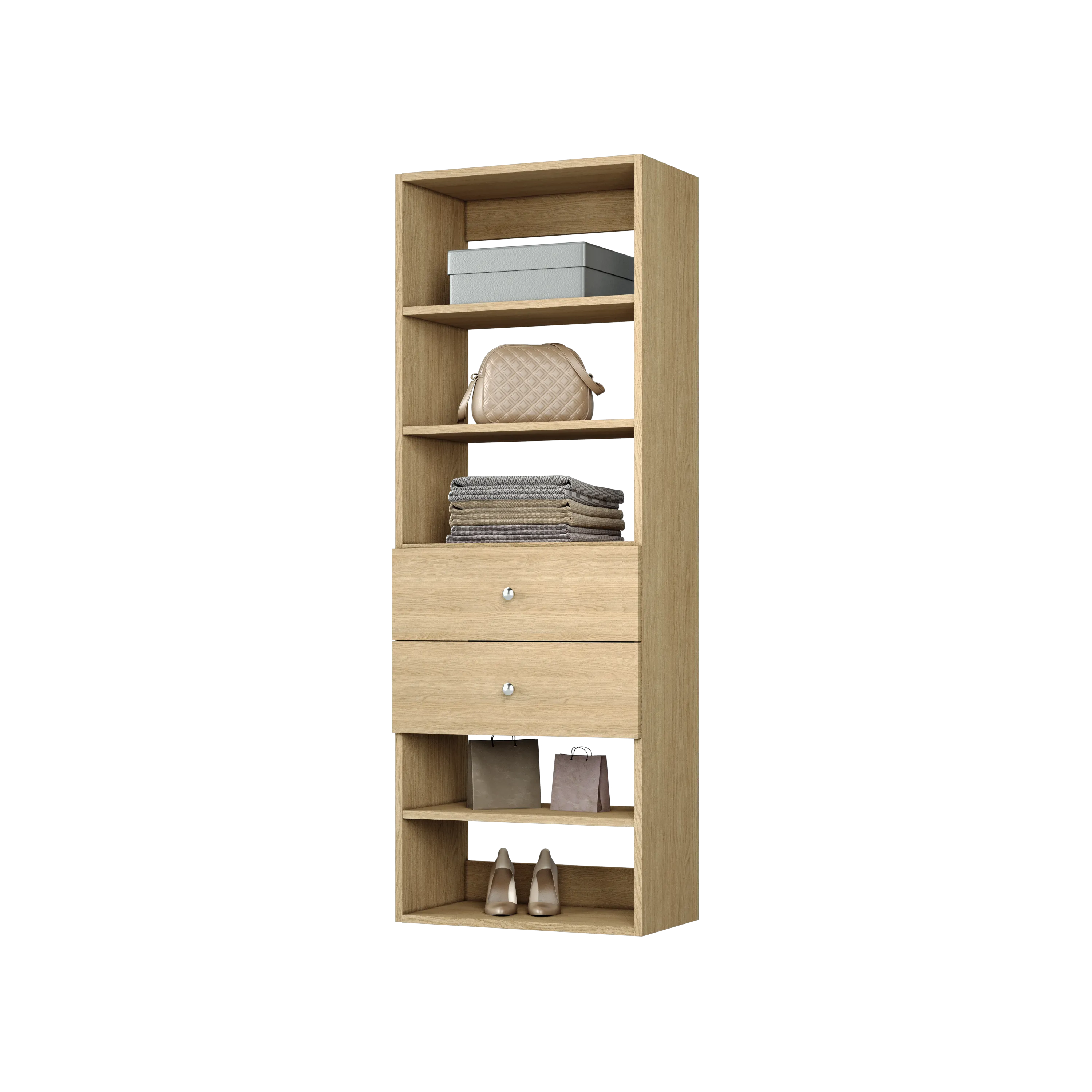 Vista 2 Drawer Shelf Tower