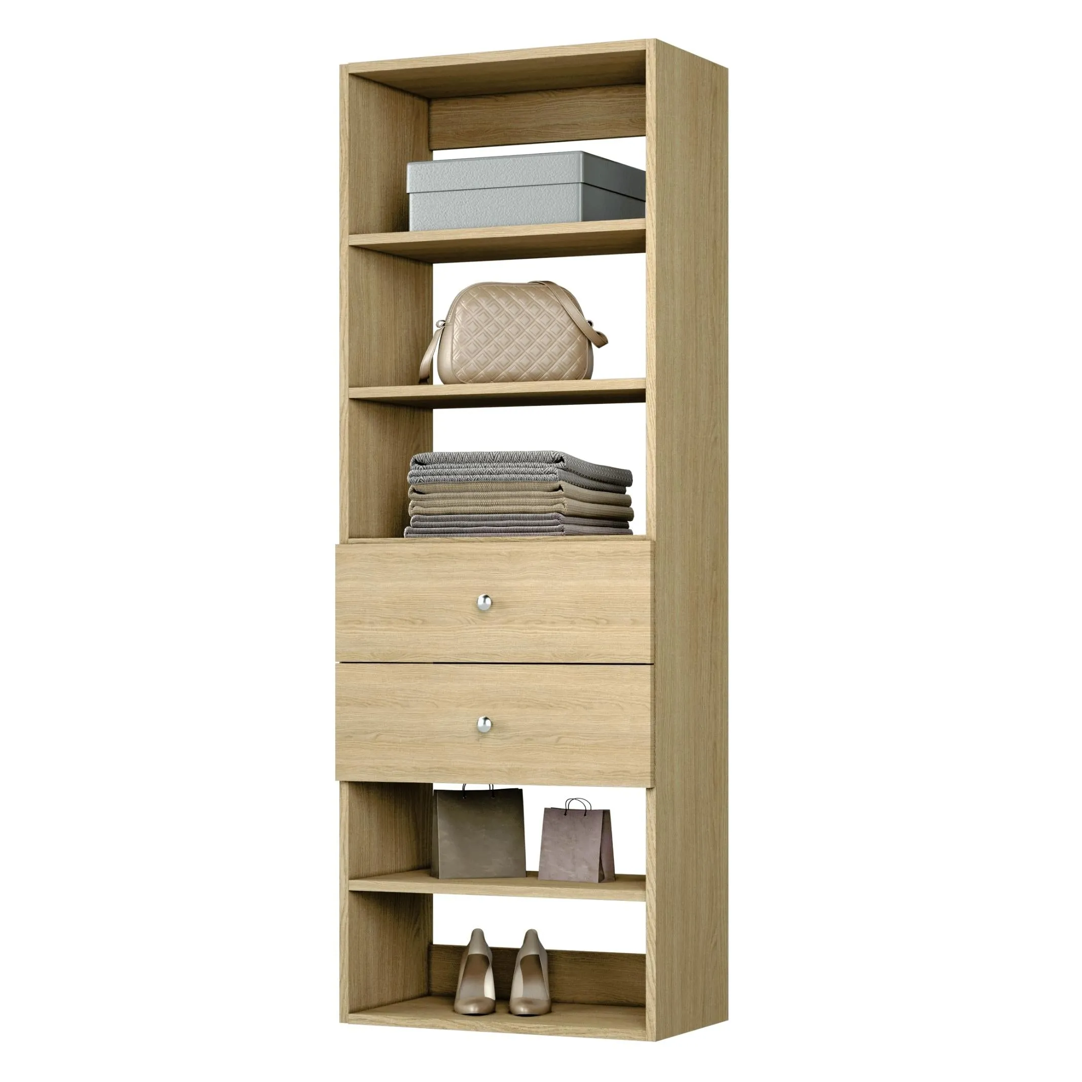 Vista 2 Drawer Shelf Tower