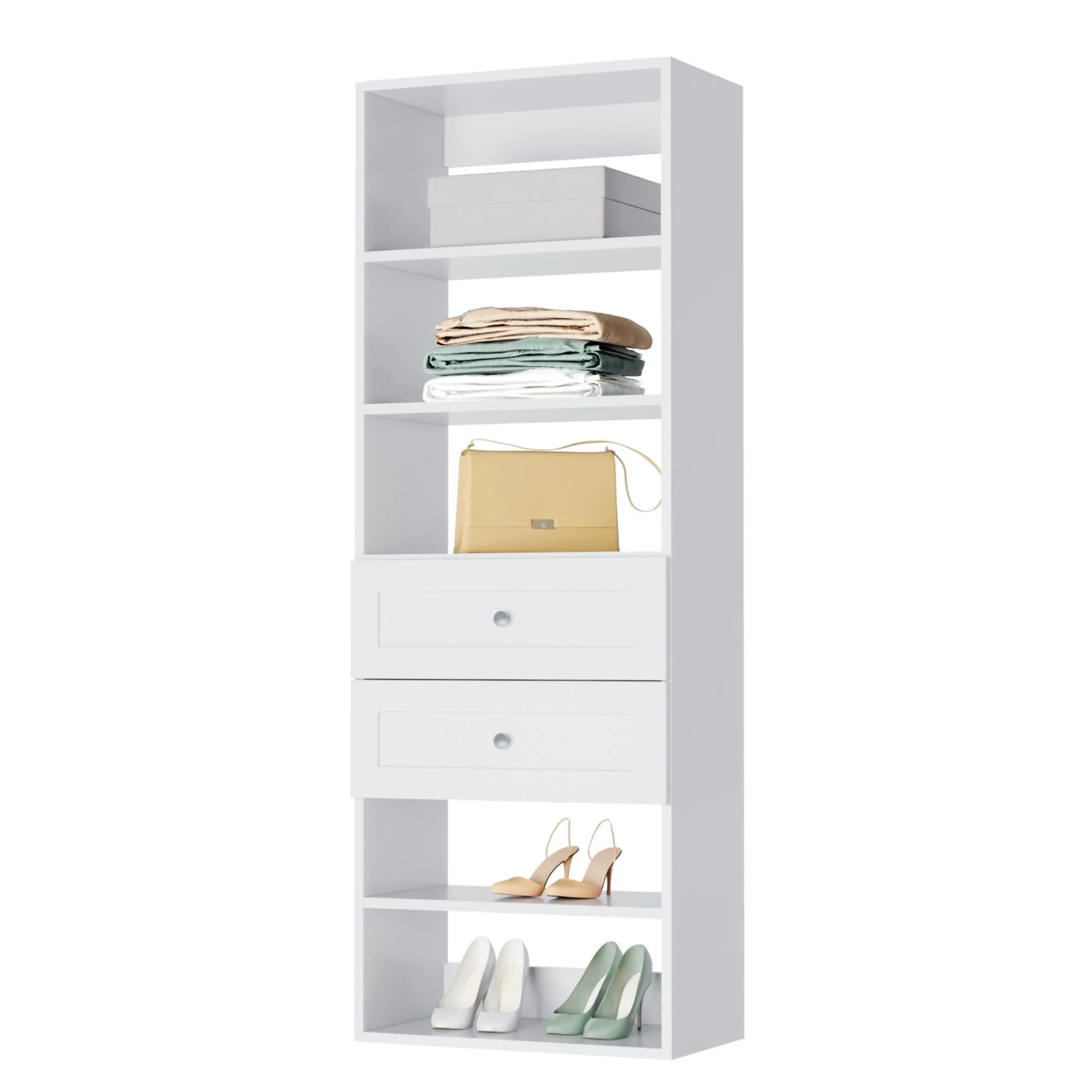 Vista 2 Drawer Shelf Tower