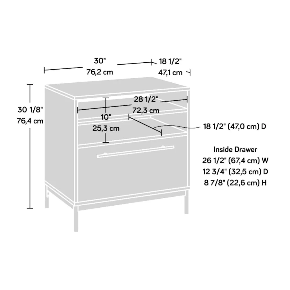 Vista Key Lateral File Cabinet - Pearl Oak Finish