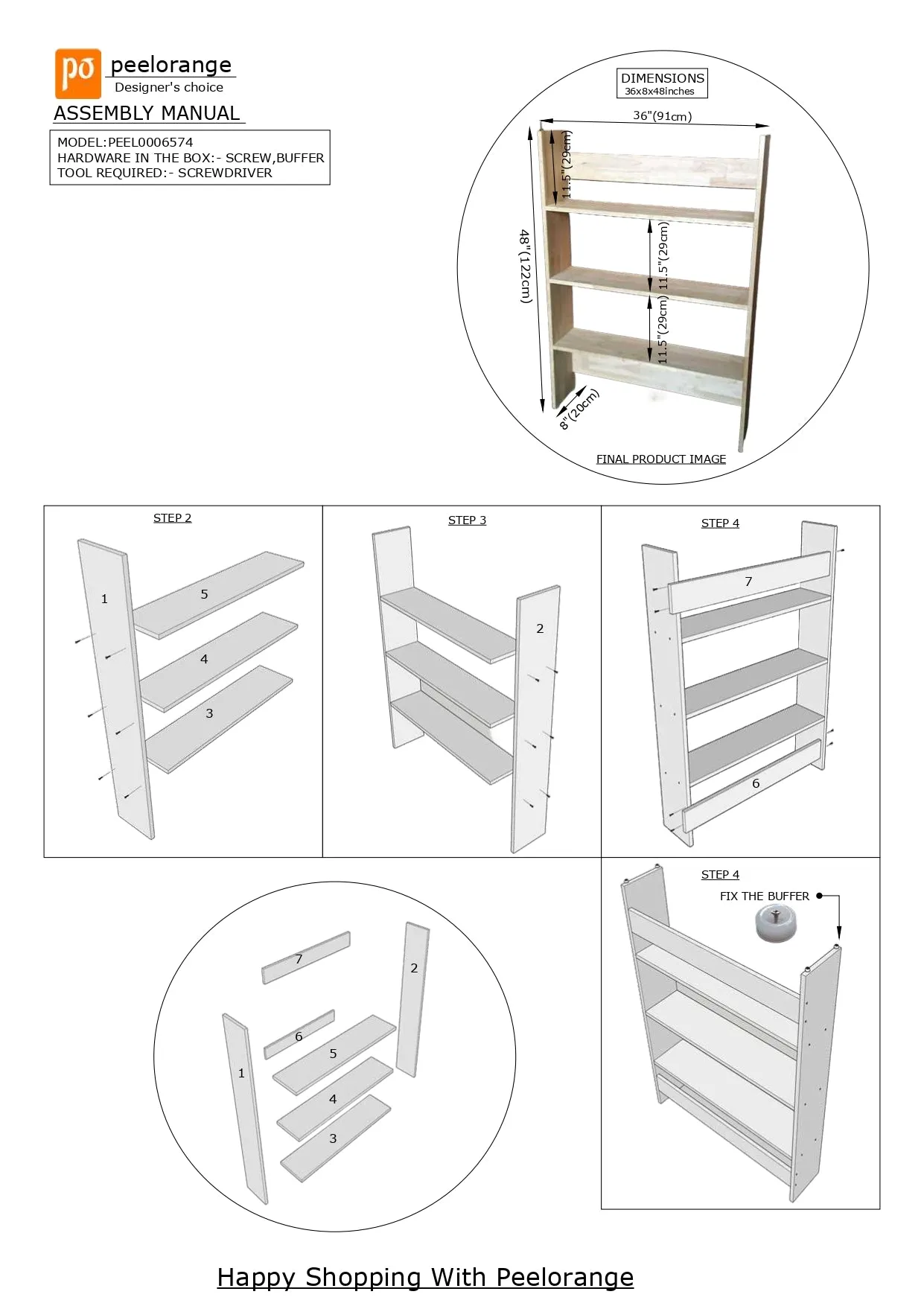 Wooden 3 Shelf Open Standard Design Cabinet ( With Complementary Coaster ) By Miza